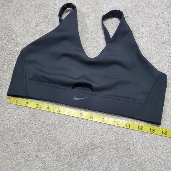 NIKE Dri-FIT Indy V-Neck Plunge Cutout Sports Bra Pullover Black Women's Large - Picture 9 of 9